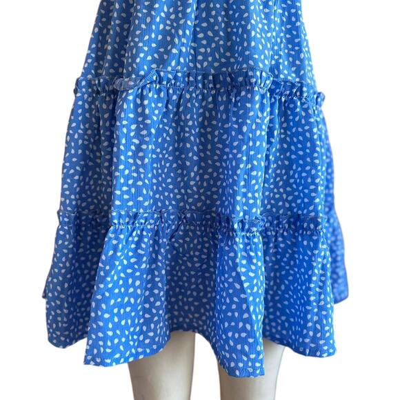 Womens Dress Size Small Blue Ruffles Summer Girly Cottage Garden Party Vacation - Picture 3 of 8